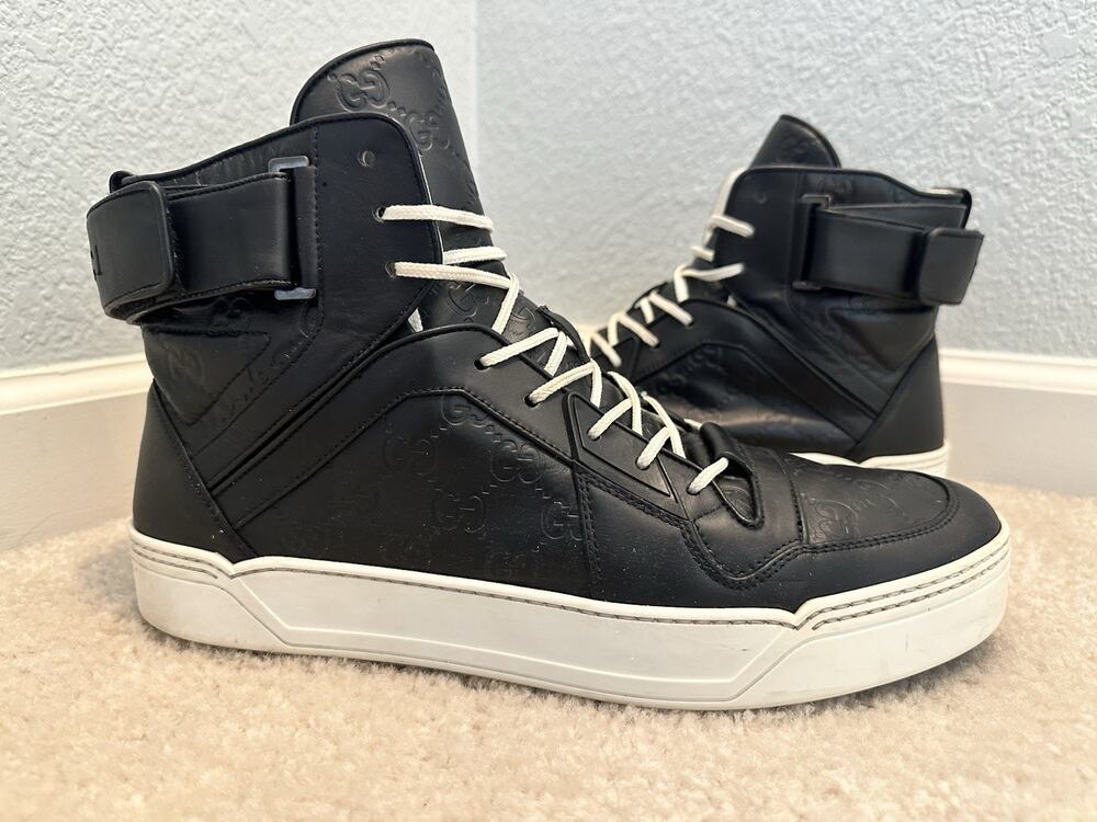 AUTHENTIC GUCCI GUCCISSIMA HIGHTOP SNEAKERS GG 11 (fits USA 12) 451141